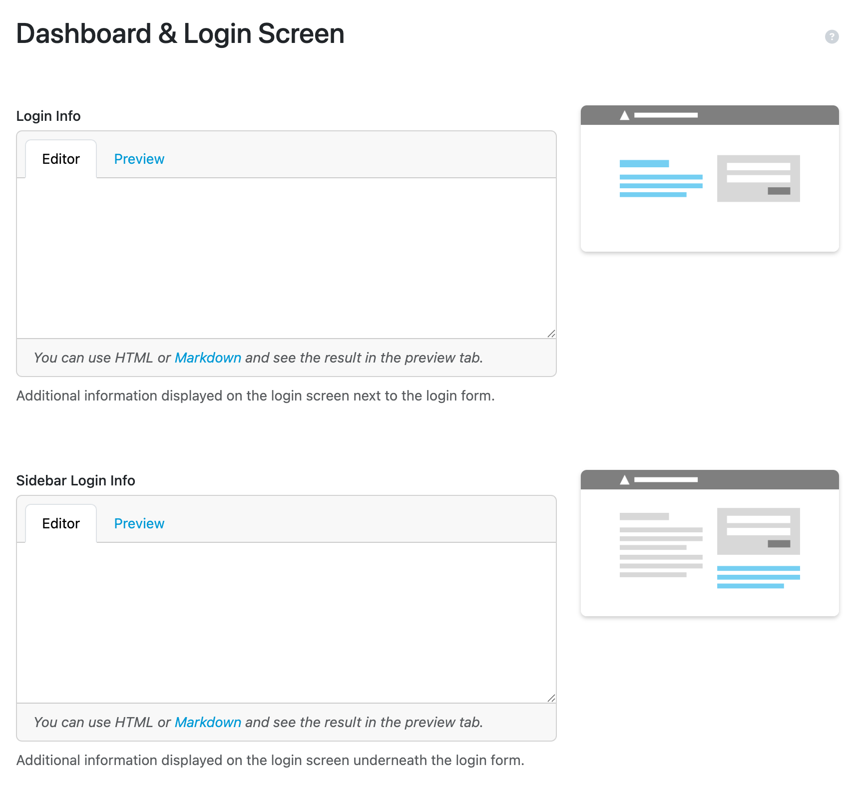 Dashboard and Login Screen Settings - FAIR Wizard 4.22 documentation