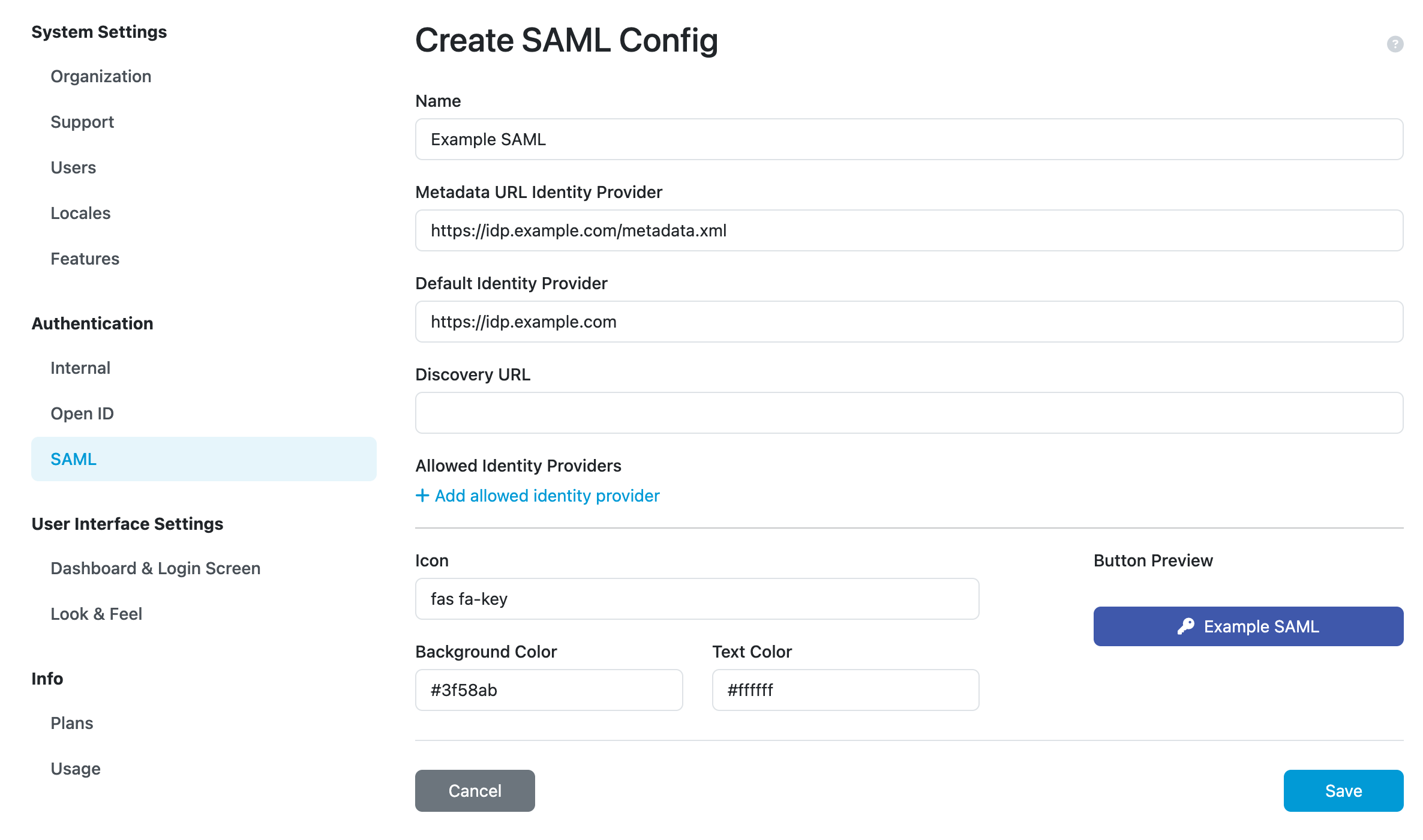 SAML Settings - FAIR Wizard 4.24 documentation